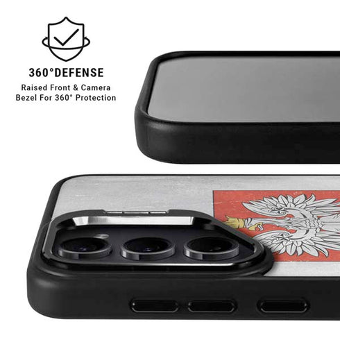 Poland Flag Distressed Galaxy S24 FE Kickstand Case